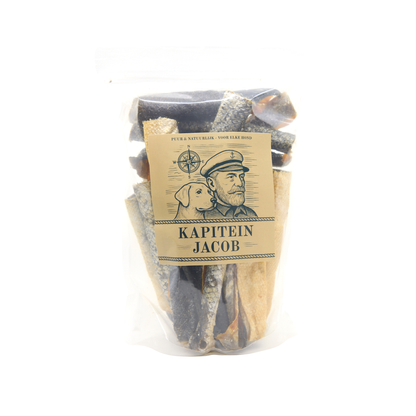 Gedroogde zalmhuiden met vlees - 750 gram